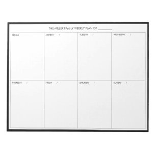 Notas Planejador Semanal Minimalista Moderno Bloco de No