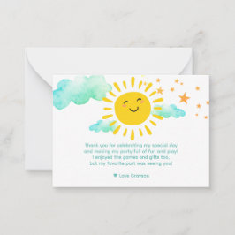 Notas Primeira Viagem ao Redor do Sol Cartão de Agradeci