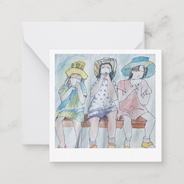 Notas Raparigas De Cartão De Aniversário Com Sorvete (Frente)