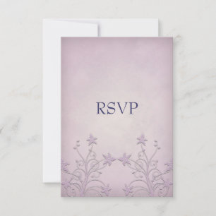 Notas RSVP de Casamento Floral de Mist Roxo