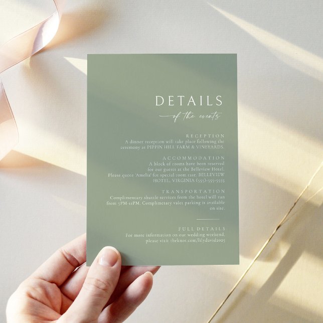 Notas Sage Green - Cartão do gabinete de informações det (Criador carregado)