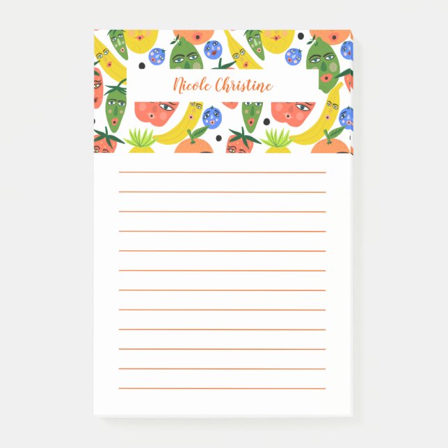 Notas Salada de Fruta engraçada PERSONALIZE o Bloco de N (Frente)