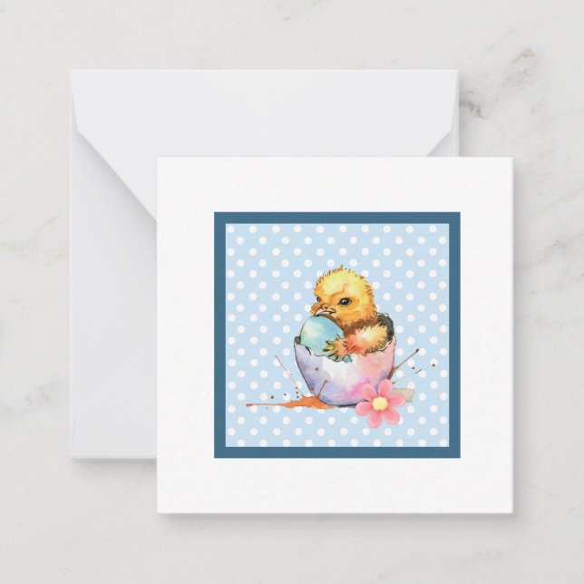 Notas Saudações do Pintinho de Páscoa (estilo cartão pos (Frente)