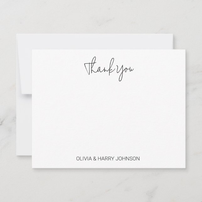 Notas Simples Casamento Obrigado Cartão Branco De Nota S (Frente)