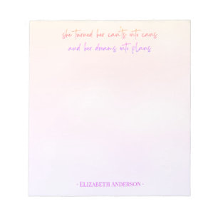 Notas Sonhos de Script Girly em Cores de Água no Bloco d