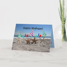 Starfish no Cartão de Aniversário da Praia