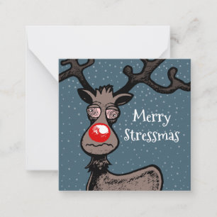 Notas Stressmas de feliz com Cartão de Natal Rudolph