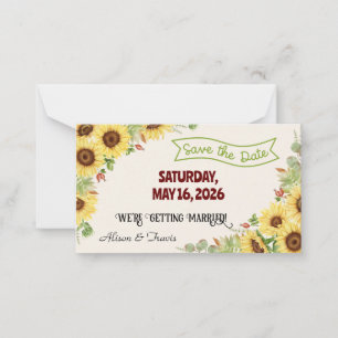 NOTAS SUNFLOWVE (SALVAR O CARTÃO DE CASAMENTO DE DATA)