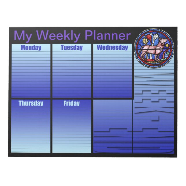 Notas Taurus Stained Glass - Planner semanal - Bloco de  (Frente)