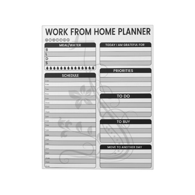 Notas Trabalhe a partir do Home Planner, do Bloco de Not (Invertido)