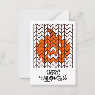 Notas VELA DE ABÓBORA TRICOT3,5x2,5 Cartão de Halloween