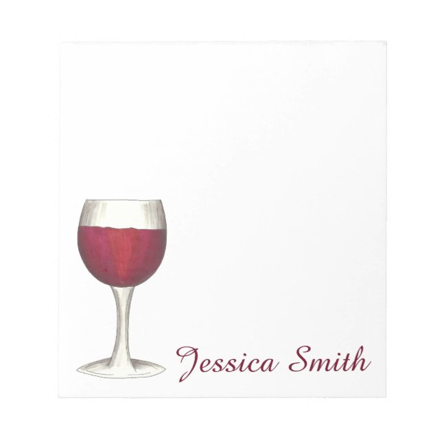 Notas Vinho tinto Vidro Vidro Personalizado Bloco de Not (Frente)