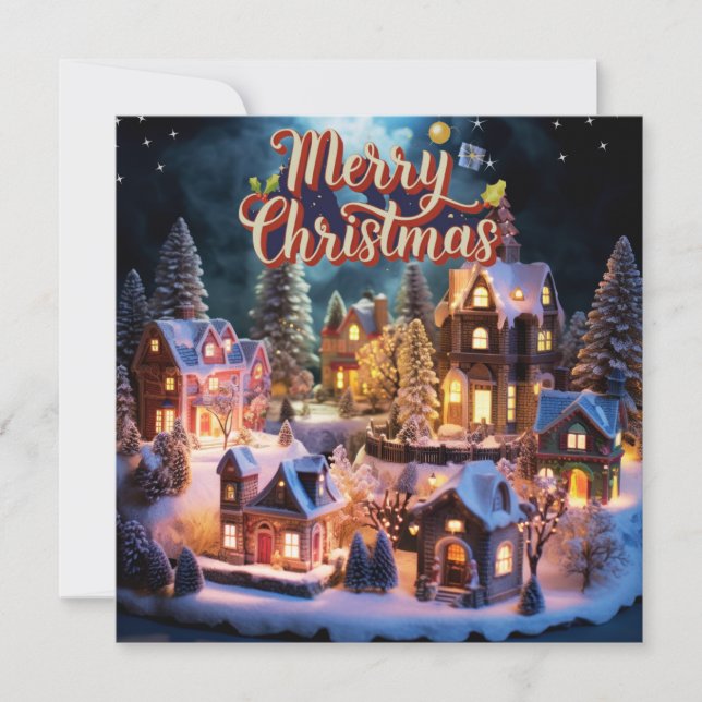 Notas Whimsical Deseja Cartão de Natal (Frente)