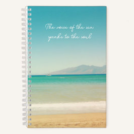 Notebook Aqua Blue Hawaiian Ocean Photo Spiral