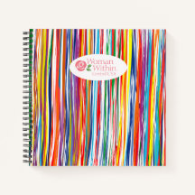 Notebook, arco-íris espiral cores Logotipo WWC