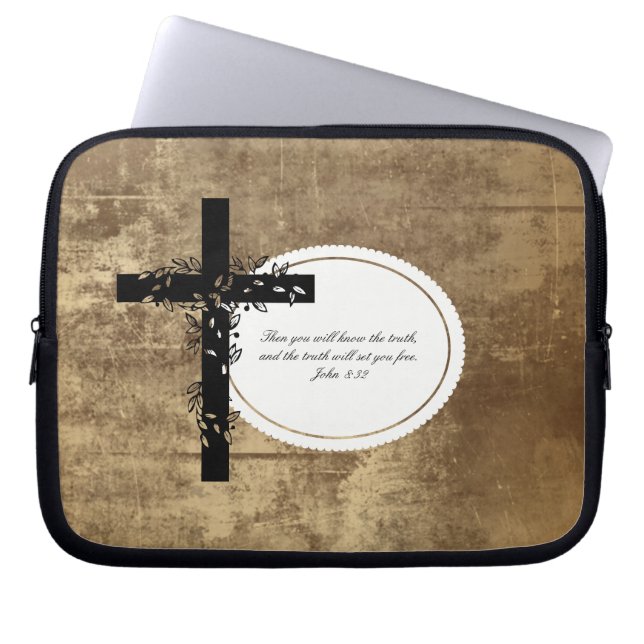 Notebook Capa para portadora de Laptop John 8:32 ou Netbook (Frente)