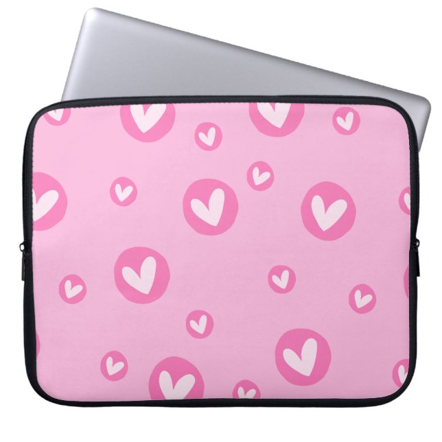 Notebook Capa para Portátil Rosa com Corações (Frente)