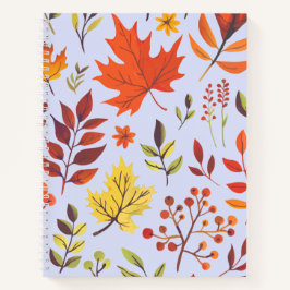 Notebook com círculo floral de aquarelas
