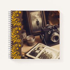 Notebook com Diário Vintage Camera