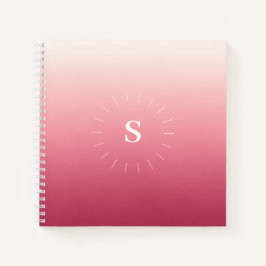 Notebook com Iniciais de Gradação Rosa