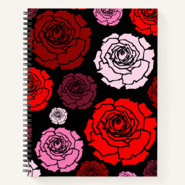 Notebook com padrão de Rosa japonês