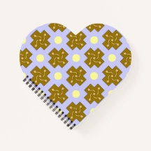 Notebook com pontos e cruzes amarelos