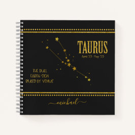 Notebook com sigla Touro Star Zodiac