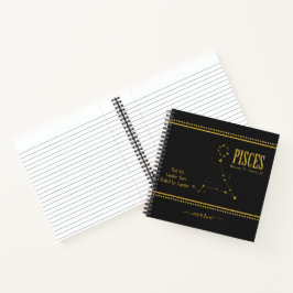 Notebook com Sinal Zodiac de peixes