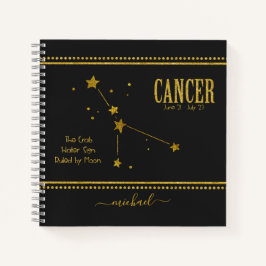 Notebook com Sinal Zodiac do Crab Star