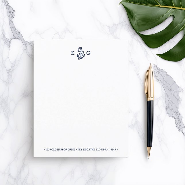 Notebook de Âncora Náutica Monograma (Criador carregado)