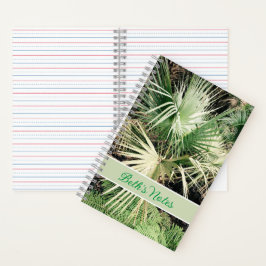 Notebook de árvore de palma com gráfico tropical p