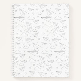 Notebook de avião em papel