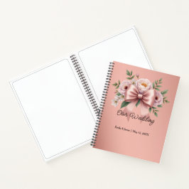 Notebook de Casamento Floral Elegante e Moderno