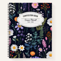 Notebook de composição floral Whimsical