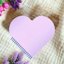 Notebook de coração cor-de-rosa com Lavanda