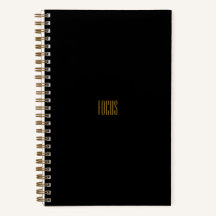 Notebook de foco | Espiral Preto e Dourado