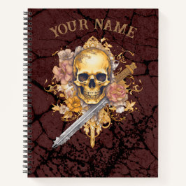 Notebook de grande ouro Skull