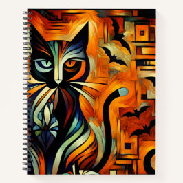 Notebook de Linha de Bala de Gato de Cubismo Hallo