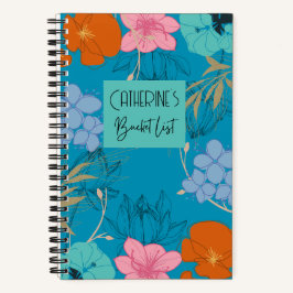 Notebook de Lista de Baldes Personalizados Floral