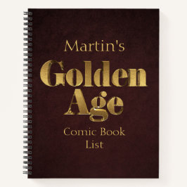 Notebook de lista de histórias em quadrinhos com i
