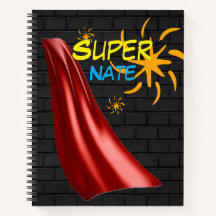 Notebook de nome personalizado super-herói