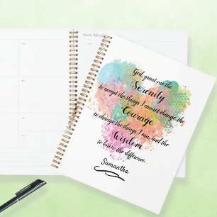Notebook de Planejador de Aquarela de Serenidade