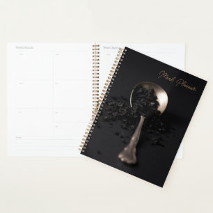 Notebook de Planejador de Refeições de Sal Preto