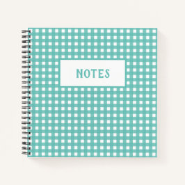 Notebook de Xadrez branca e verde-aqua