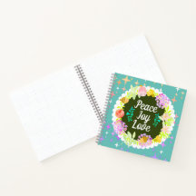 Notebook de Xadrez Floral Wreath de Natal