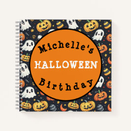 Notebook do Partido Halloween Personalizado Pumpki