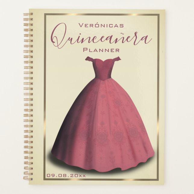 Notebook do planejador Quinceañera (Frente)