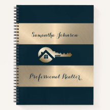 Notebook Dourado Blue Spruce Realtor Business