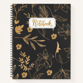 Notebook Dourado preto