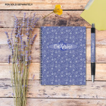 Notebook Elegante Azul Inspirado Vintage